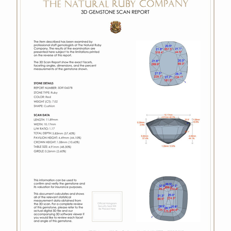 7.02 Ct. Ruby from Thailand