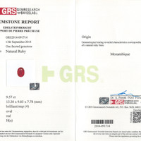 9.57 Ct. Ruby from Mozambique Scan Report