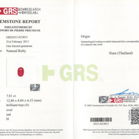 7.01 Ct. Ruby from Thailand Scan Report