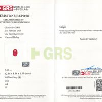 7.01 Ct. Ruby from Thailand (Siam) Scan Report