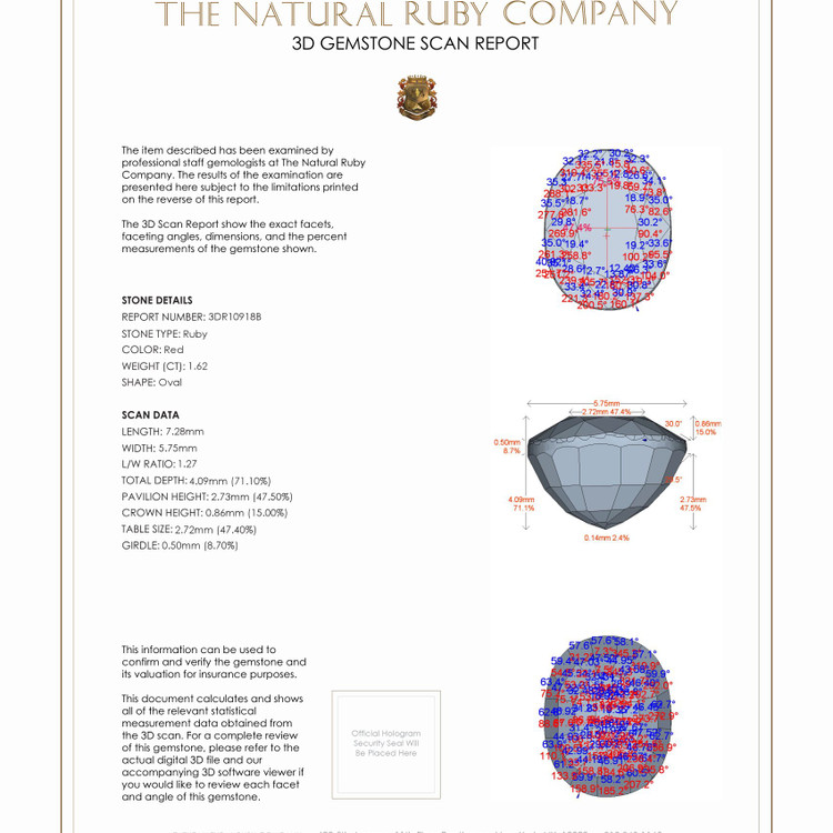 1.62 Ct. Ruby from Burma (Myanmar)