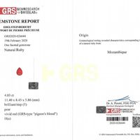 4.03 Ct. Ruby from Mozambique Scan Report