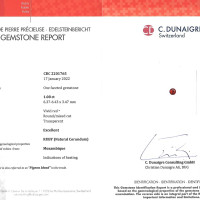 1.08 Ct. Ruby from Mozambique Scan Report