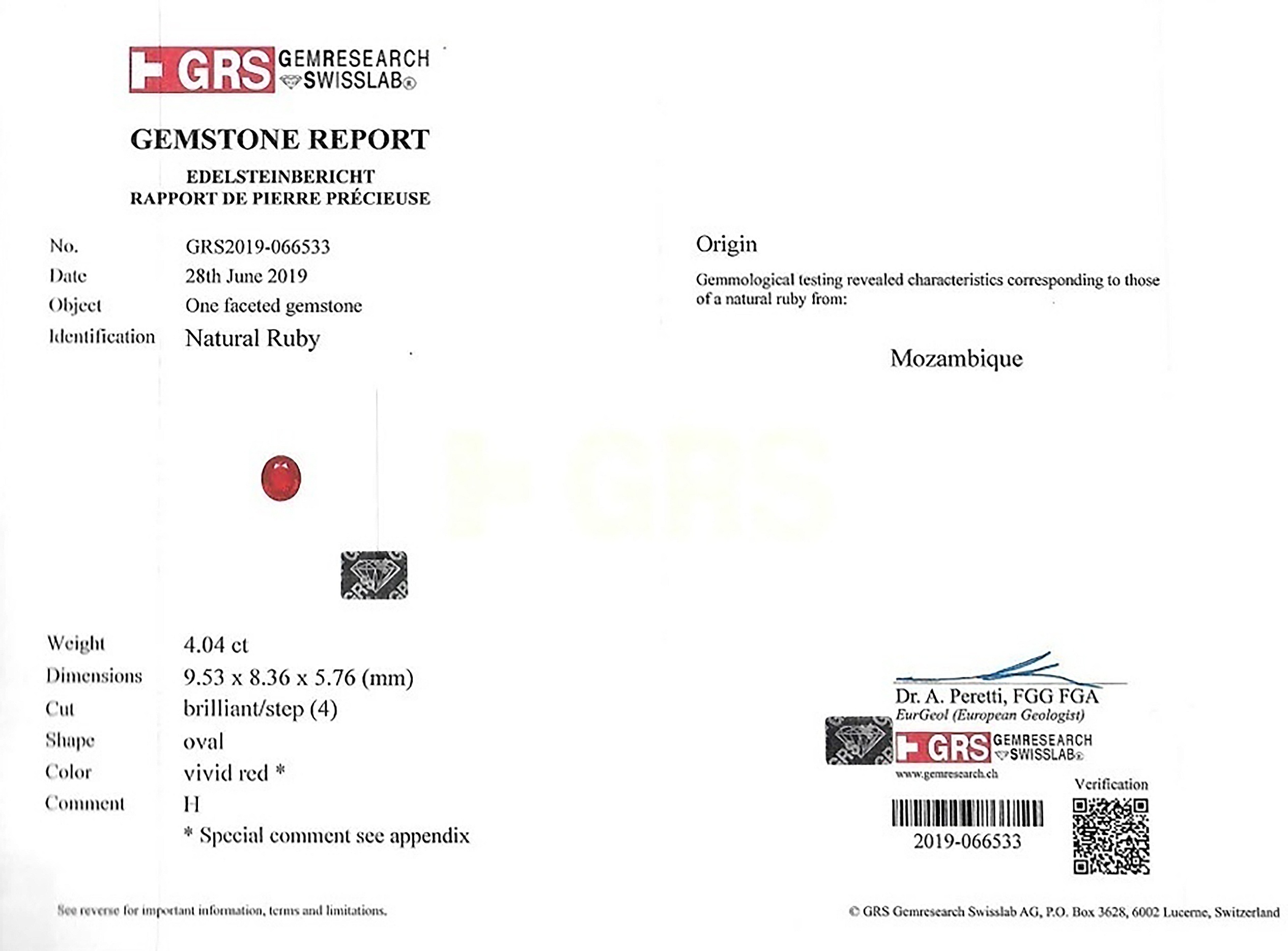 4.04 Ct. Ruby from Mozambique