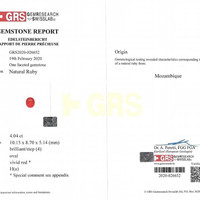 4.04 Ct. Ruby from Mozambique Scan Report