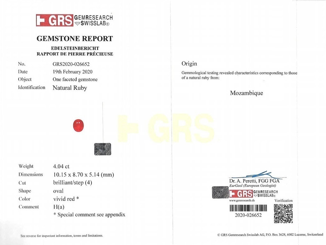 4.04 Ct. Ruby from Mozambique