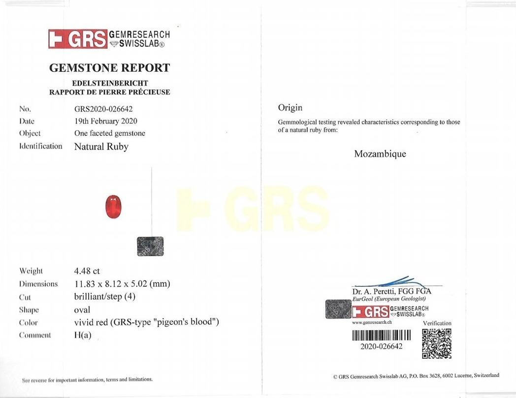 4.48 Ct. Ruby from Mozambique