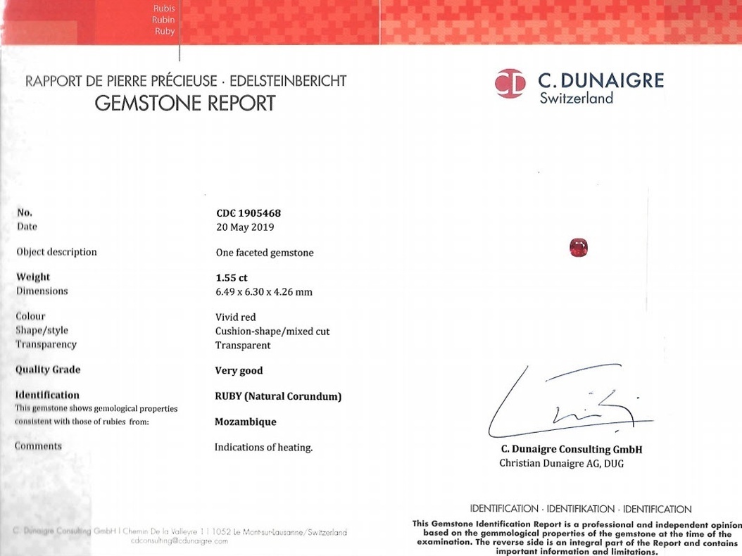 1.55 Ct. Ruby from Mozambique