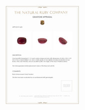 1.13 Ct. Ruby from Thailand (Siam) Appraisal