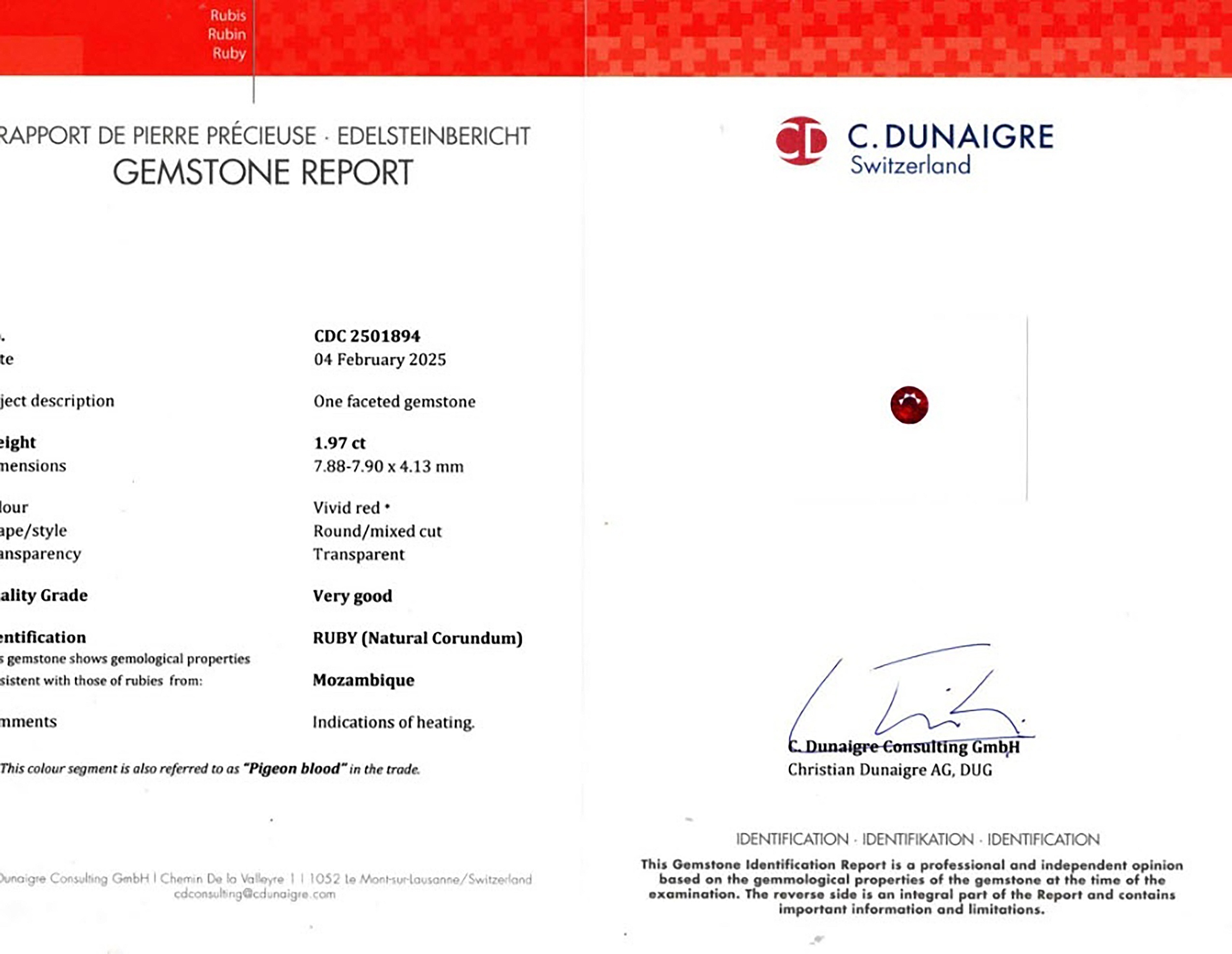 1.97 Ct. Ruby from Mozambique