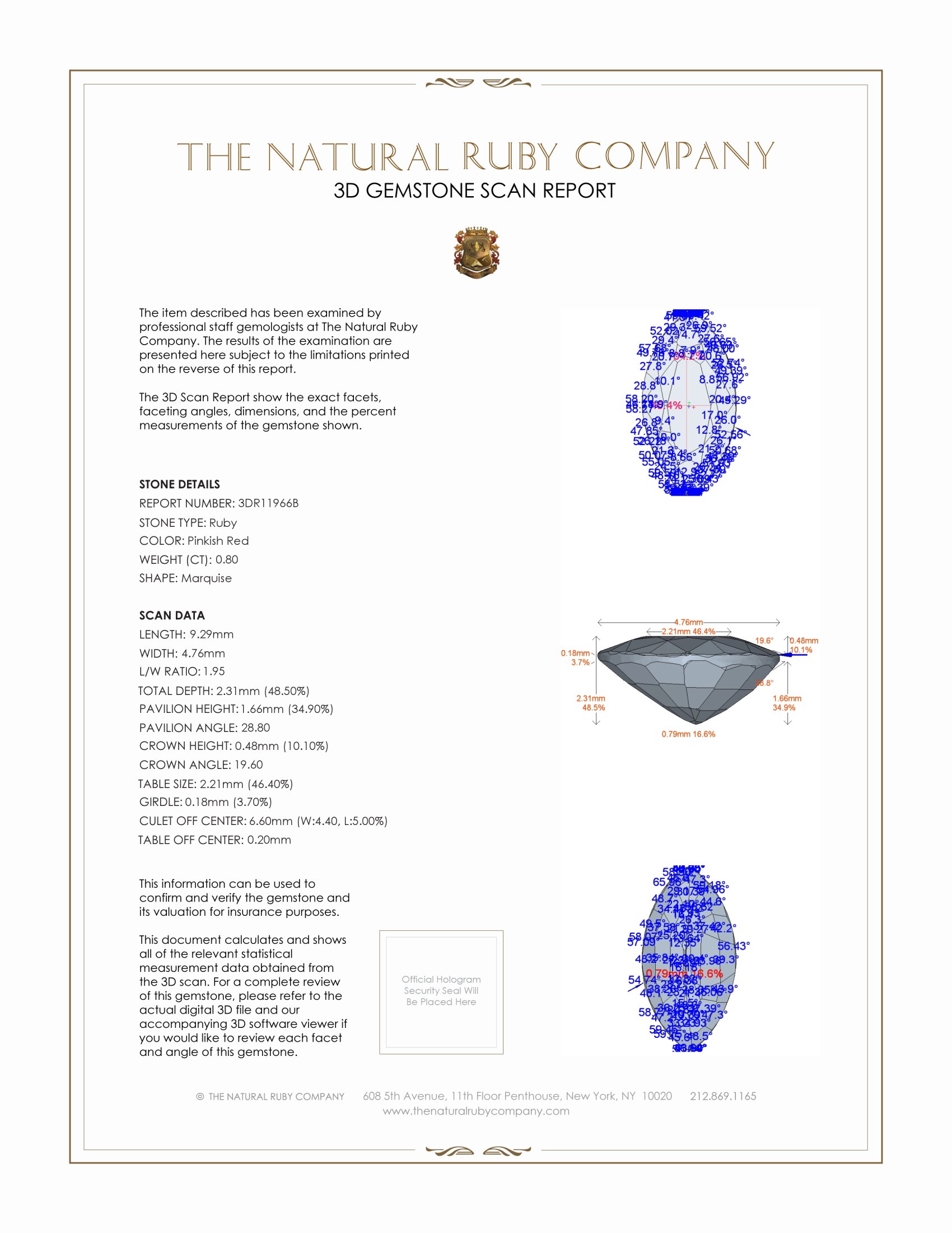 0.80 Ct. Ruby from Burma (Myanmar)