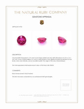 1.29 Ct. Ruby from Mozambique Appraisal