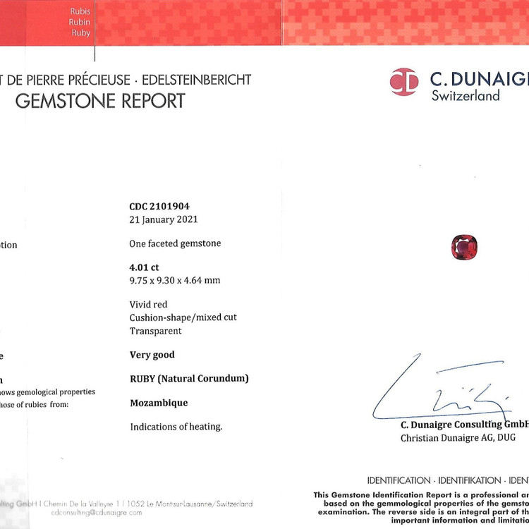 4.01 Ct. Ruby from Mozambique