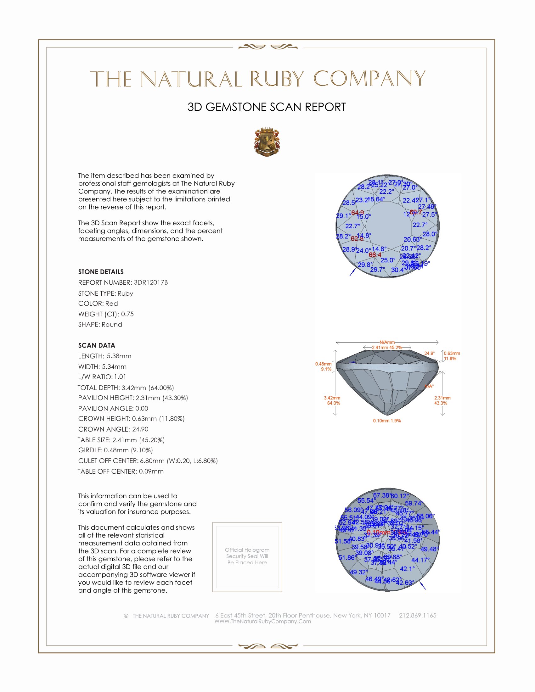 0.75 Ct. Ruby from Burma (Myanmar)