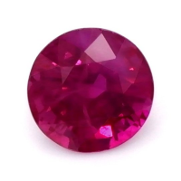 Halo Ruby Ring 0.85 Ct., 14K White Gold Combination Stone