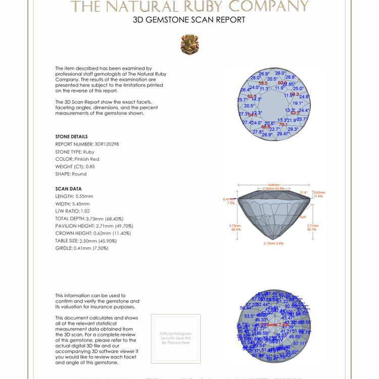 0.85 Ct. Ruby from Burma (Myanmar)