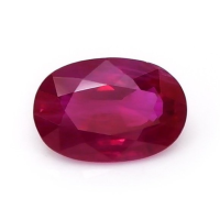 Three Stone Ruby Ring 0.85 Ct., Platinum 950 Combination Stone