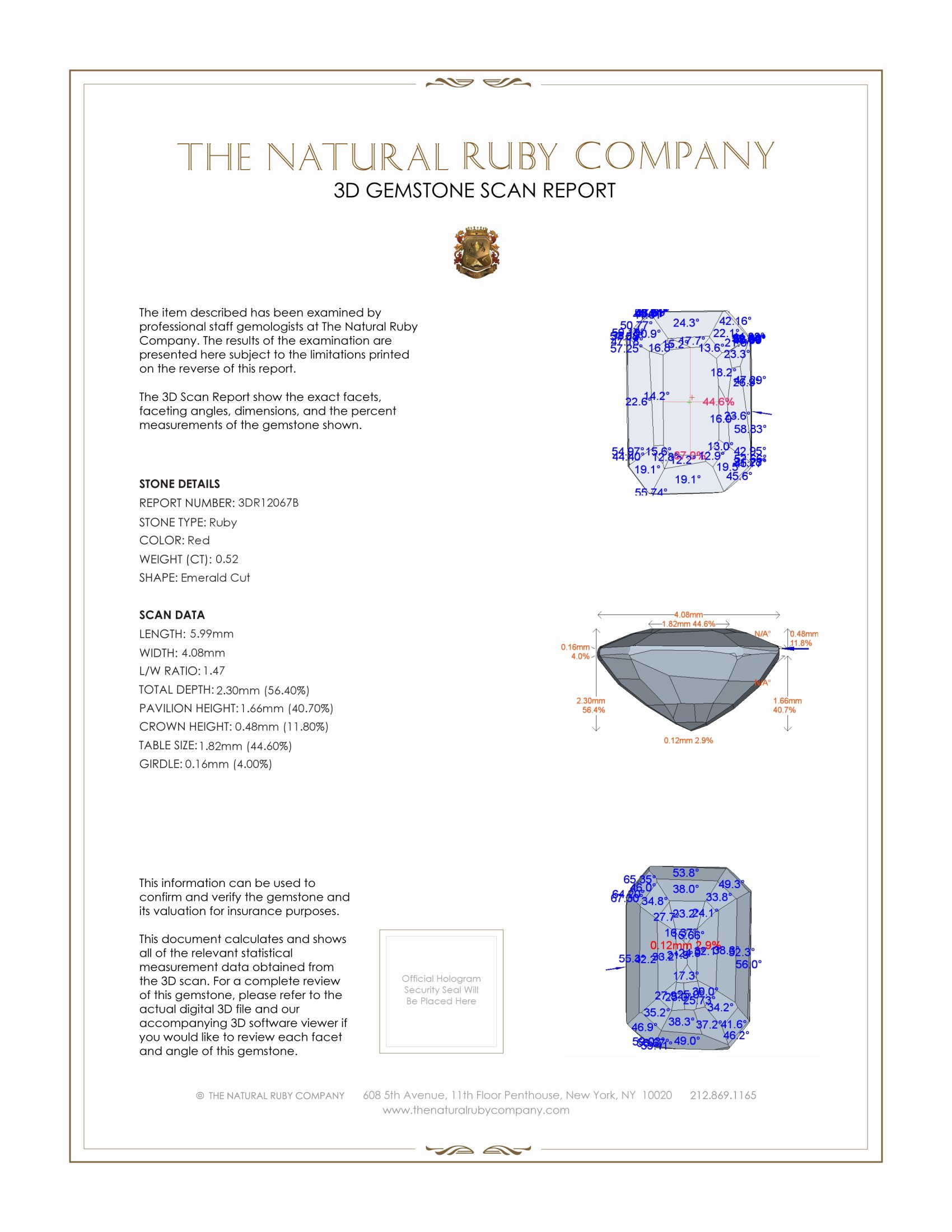 0.52 Ct. Ruby from Burma (Myanmar)