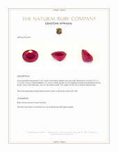 2.47 Ct. Pinkish Red Ruby from Burma (Myanmar) Appraisal