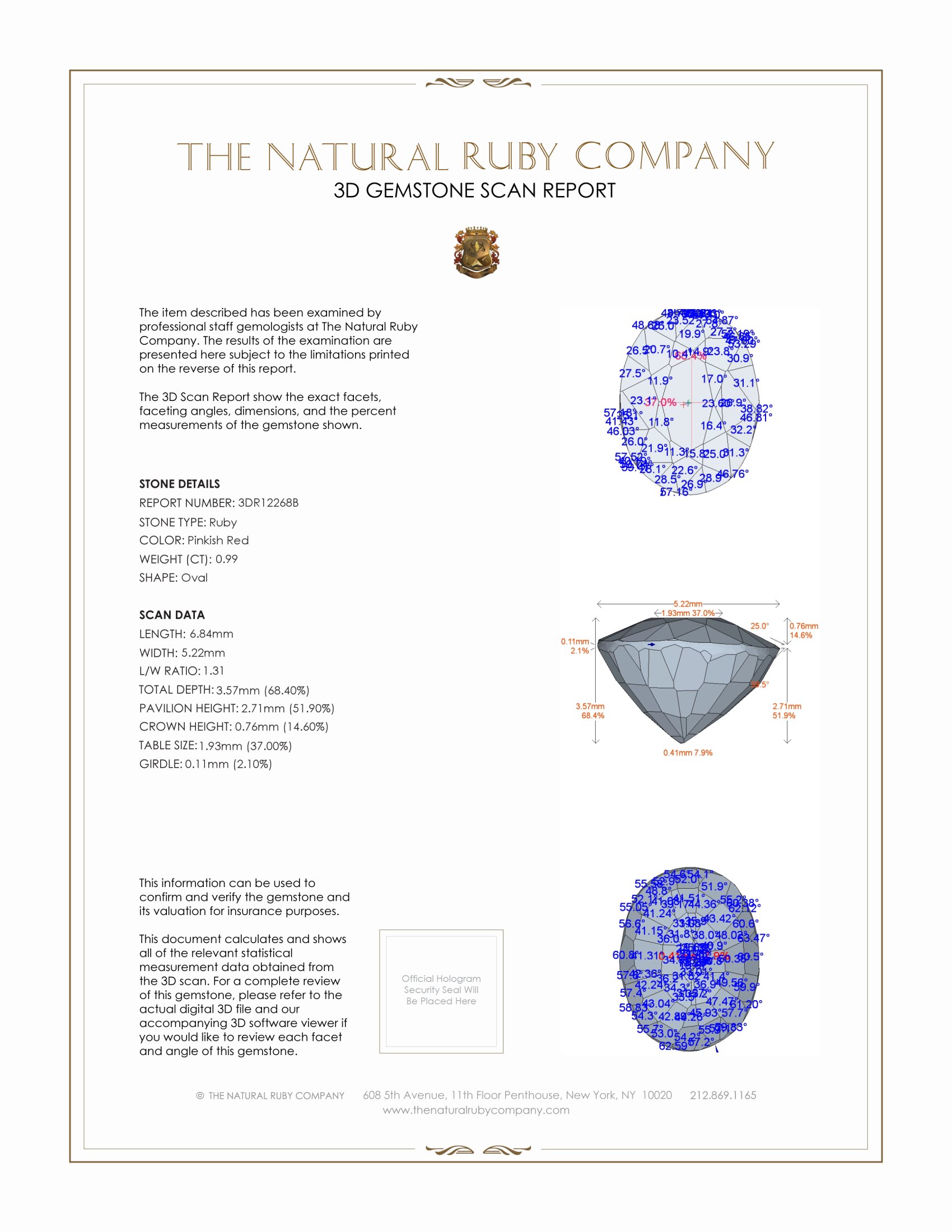 0.99 Ct. Ruby from Burma (Myanmar)