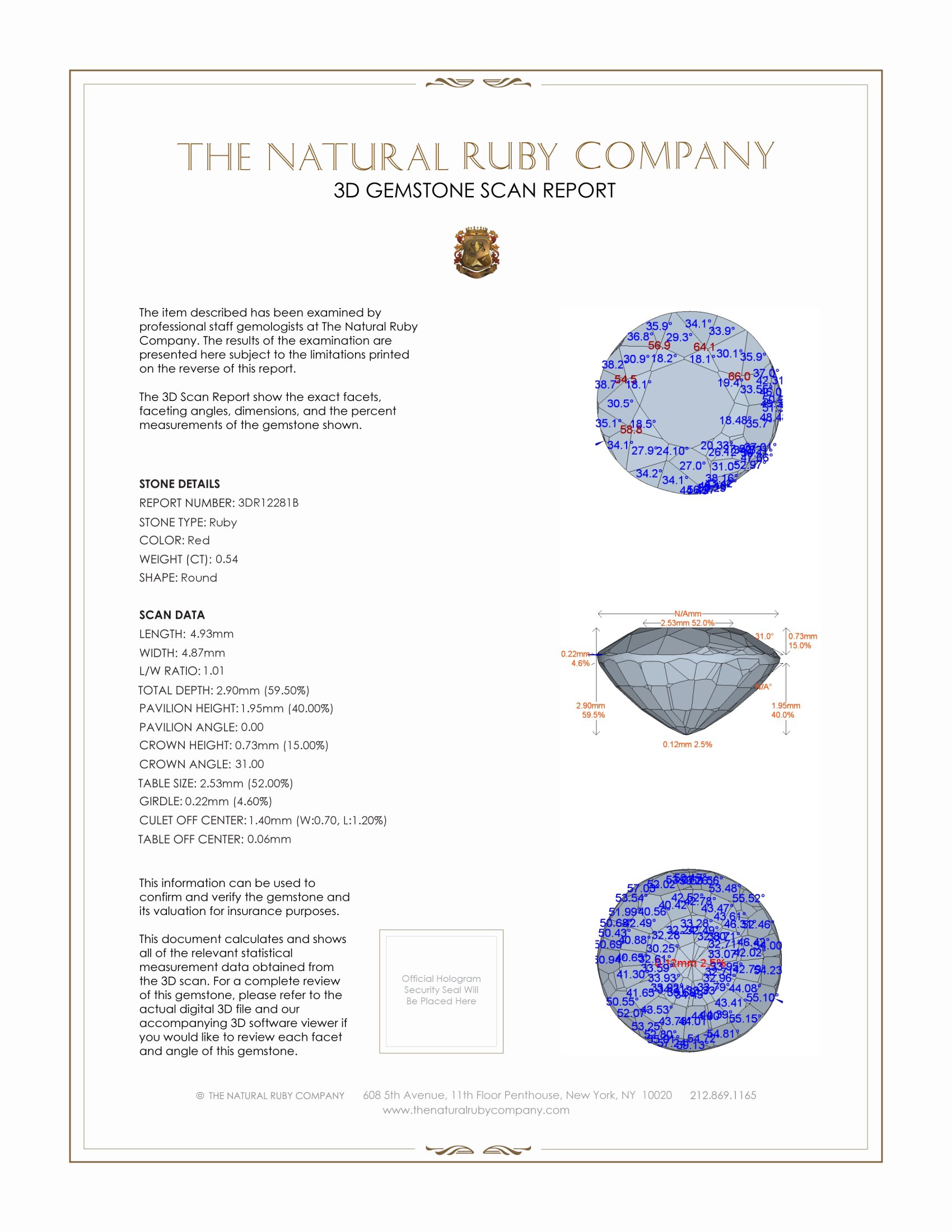 0.54 Ct. Ruby from Burma (Myanmar)