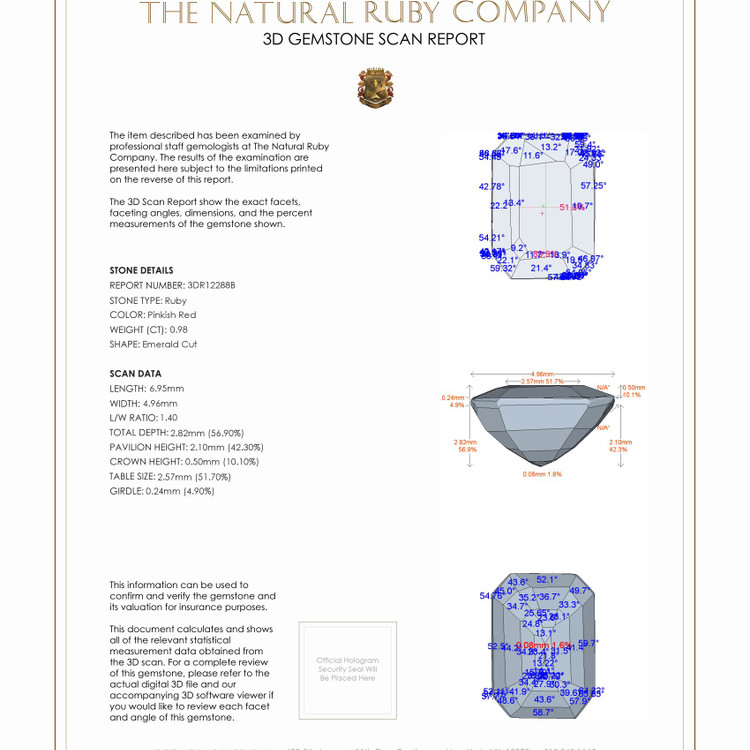 0.98 Ct. Ruby from Burma (Myanmar)