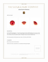 1.19 Ct. Ruby from Burma (Myanmar) Appraisal