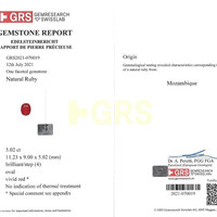 5.02 Ct. Ruby from Mozambique Scan Report