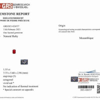 1.55 Ct. Ruby from Mozambique Scan Report