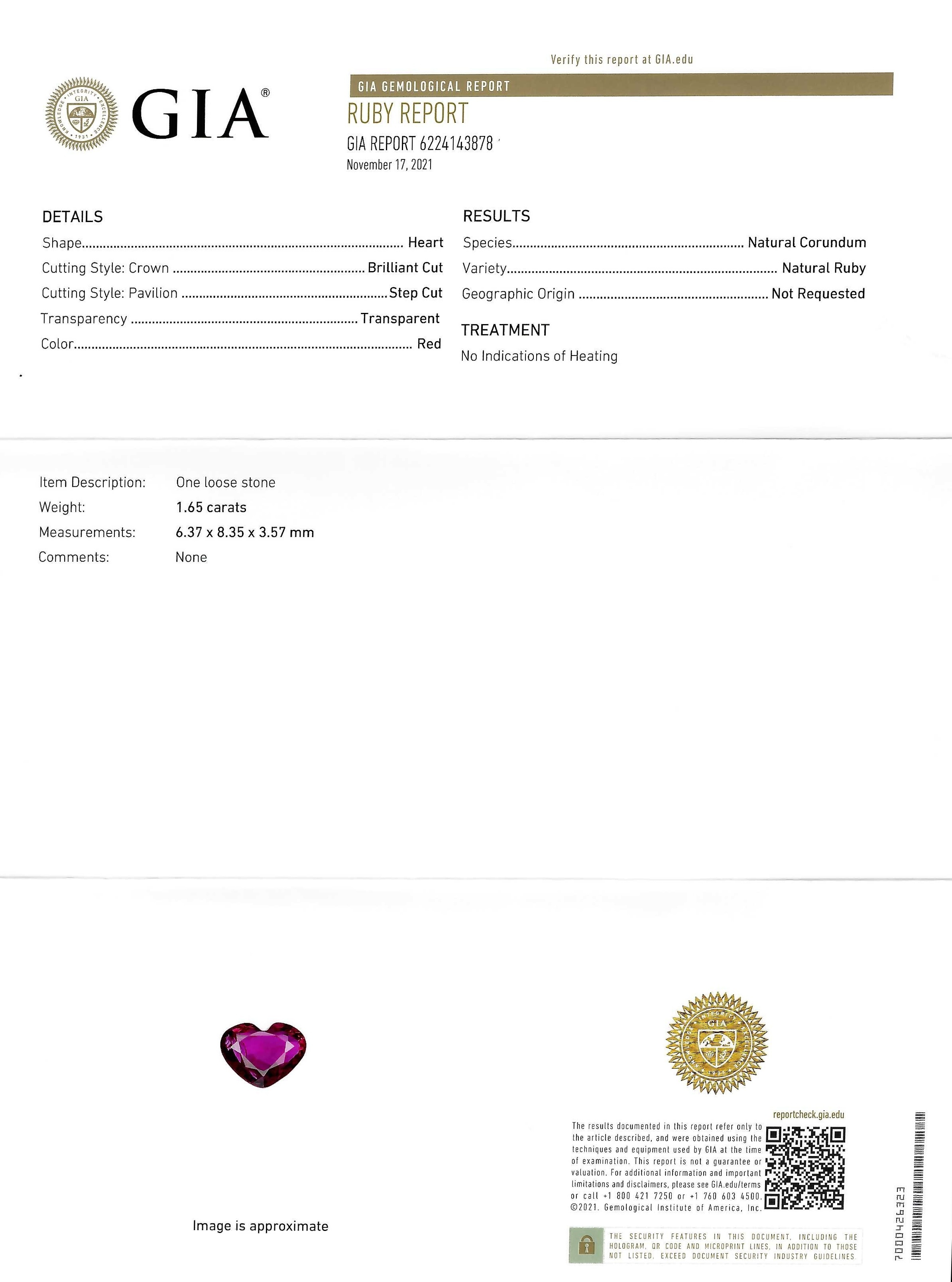 1.65 Ct. Ruby from Mozambique