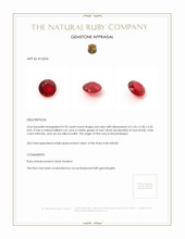 0.70 Ct. Ruby from Mozambique Appraisal