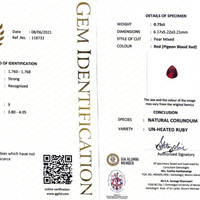 0.75 Ct. Ruby from Mozambique Scan Report