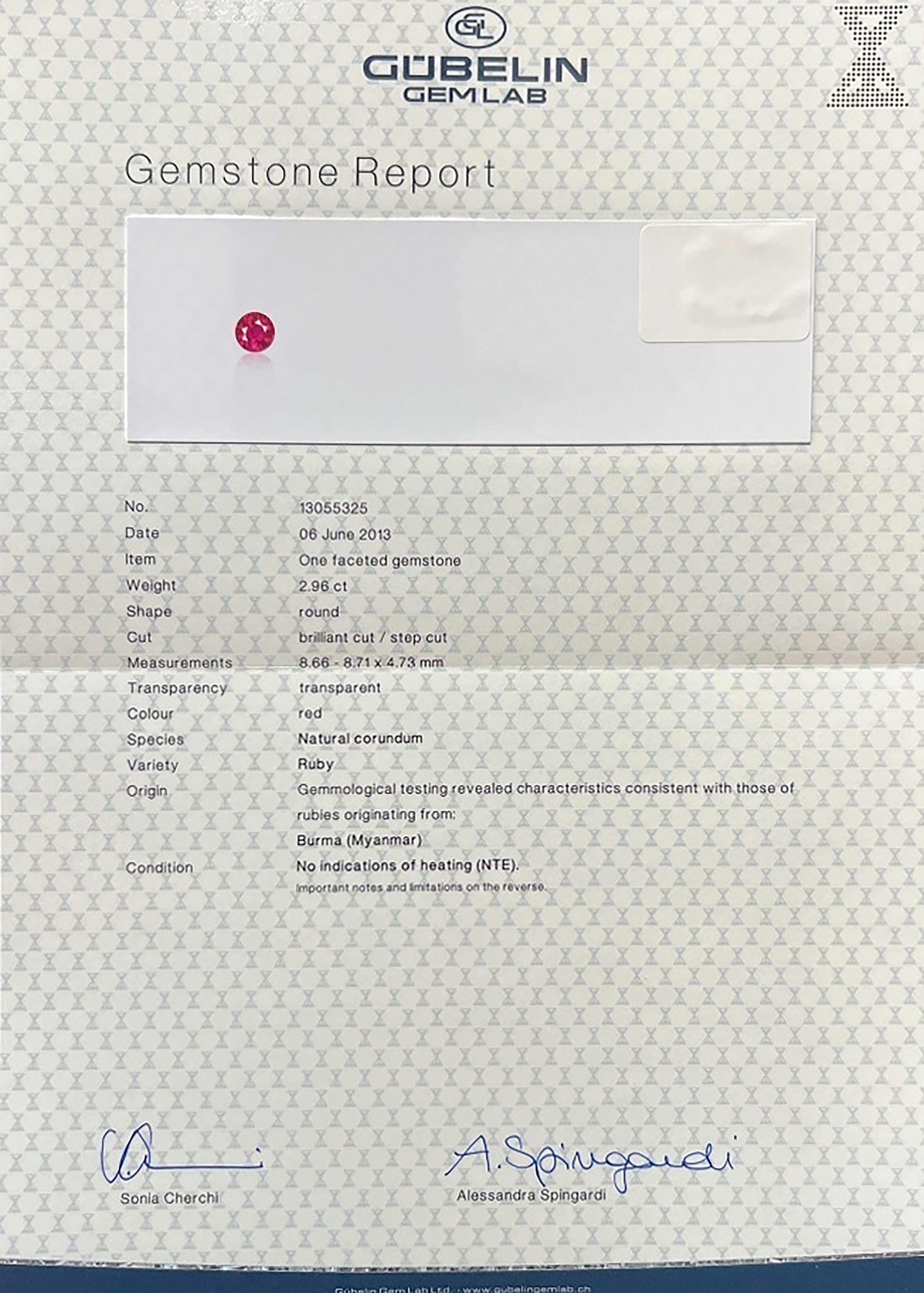 2.96 Ct. Ruby from Burma (Myanmar)