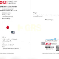 3.29 Ct. Ruby from Mozambique Scan Report