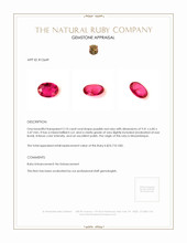2.10 Ct. Purplish Red Ruby from Mozambique Appraisal
