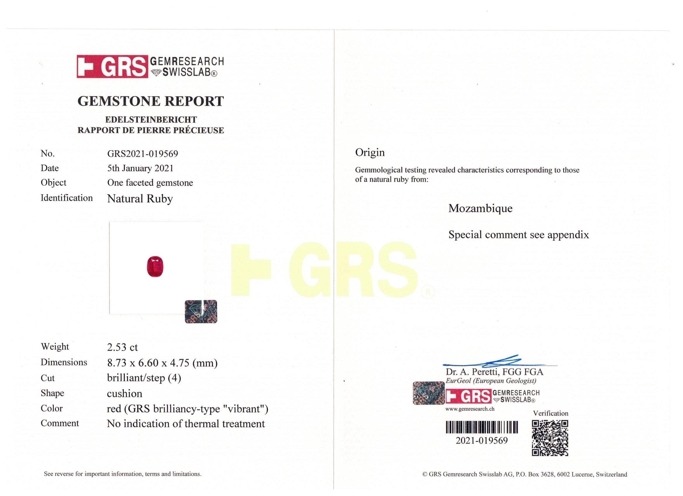 2.53 Ct. Ruby from Mozambique