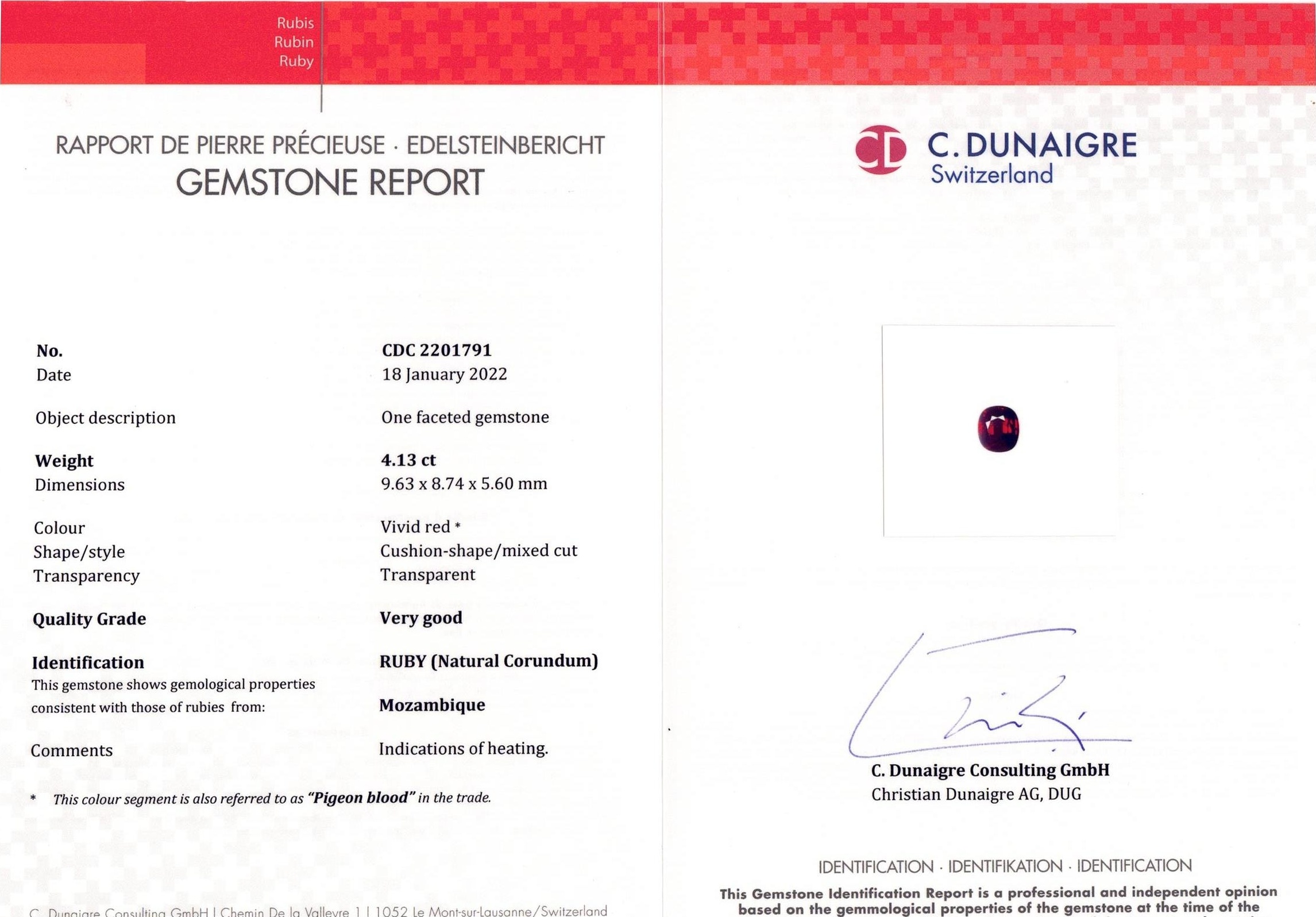 4.13 Ct. Ruby from Mozambique