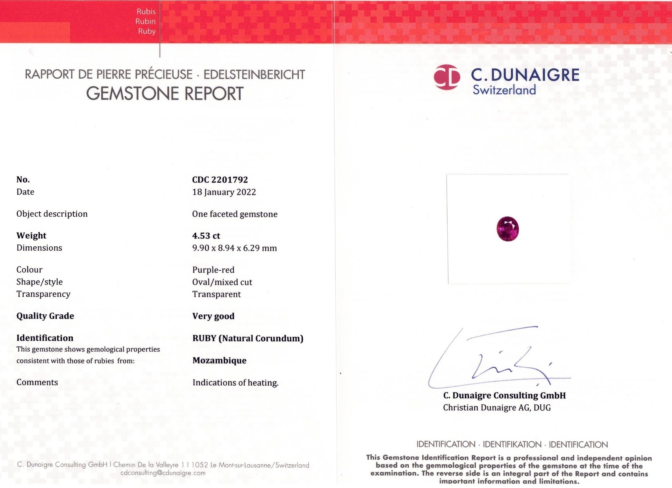 4.53 Ct. Ruby from Mozambique