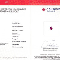 4.53 Ct. Purplish Red Ruby from Mozambique Scan Report