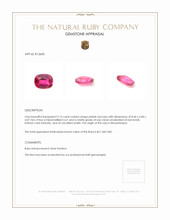 2.13 Ct. Pinkish Red Ruby from Mozambique Appraisal