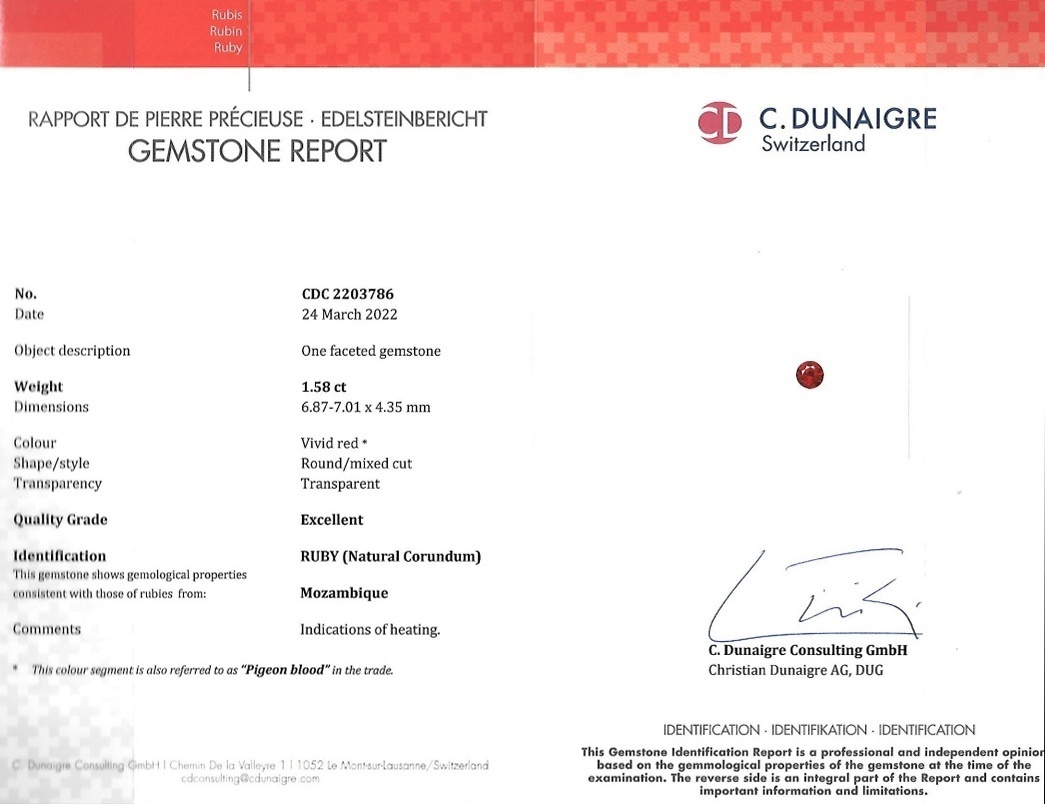 1.58 Ct. Ruby from Mozambique