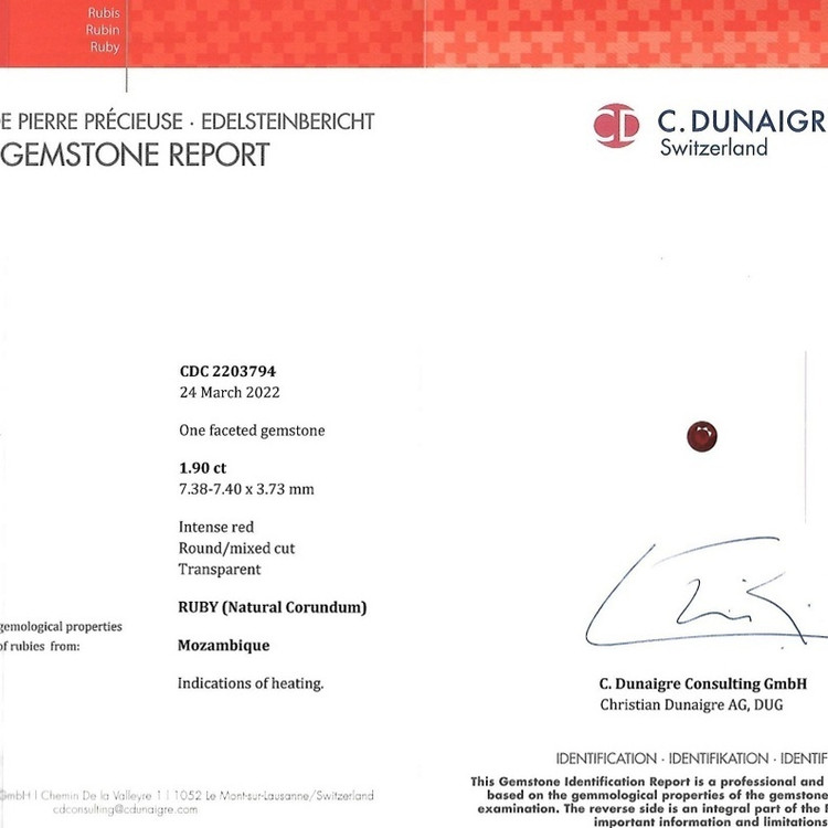 1.90 Ct. Ruby from Mozambique