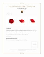 1.02 Ct. Ruby from Mozambique Appraisal