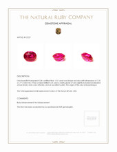 1.57 Ct. Ruby from Mozambique Appraisal