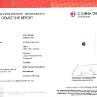 1.28 Ct. Ruby from Mozambique Scan Report