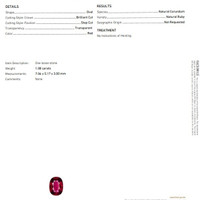 1.08 Ct. Ruby from Mozambique Scan Report