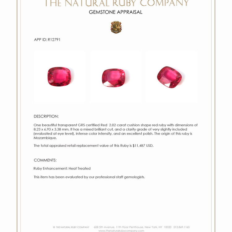 2.02 Ct. Ruby from Mozambique