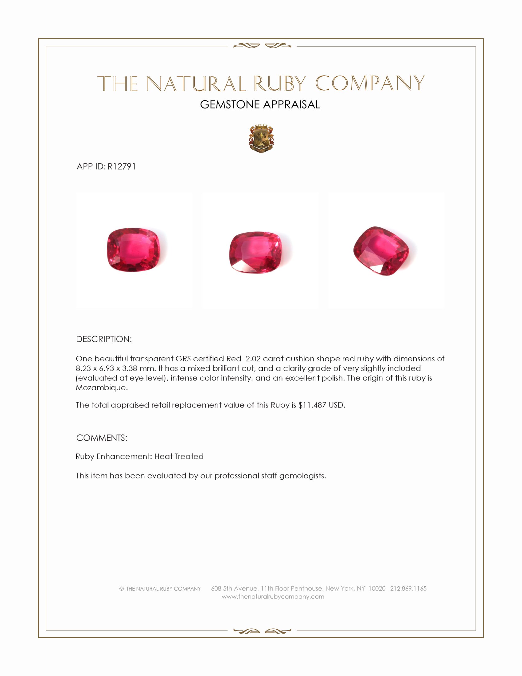 2.02 Ct. Ruby from Mozambique
