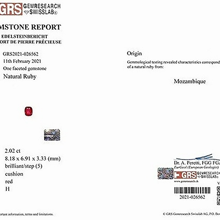 2.02 Ct. Ruby from Mozambique