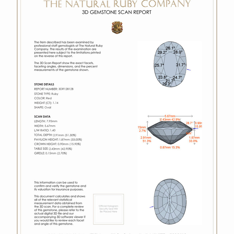 1.14 Ct. Ruby from Mozambique